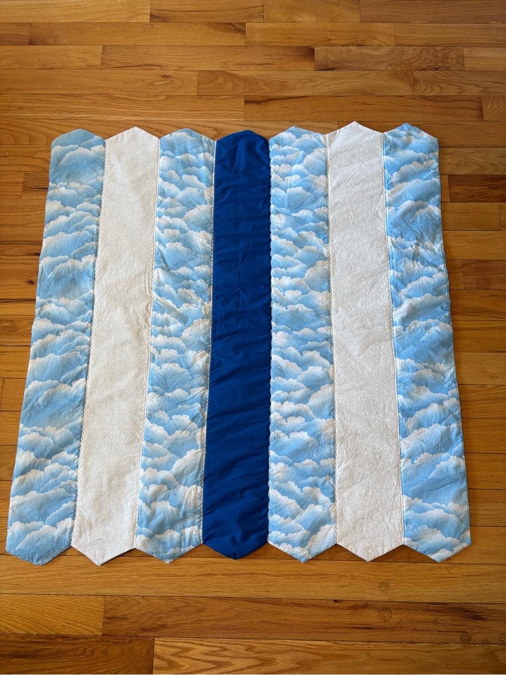 Blue Cloud Quilted Runner by